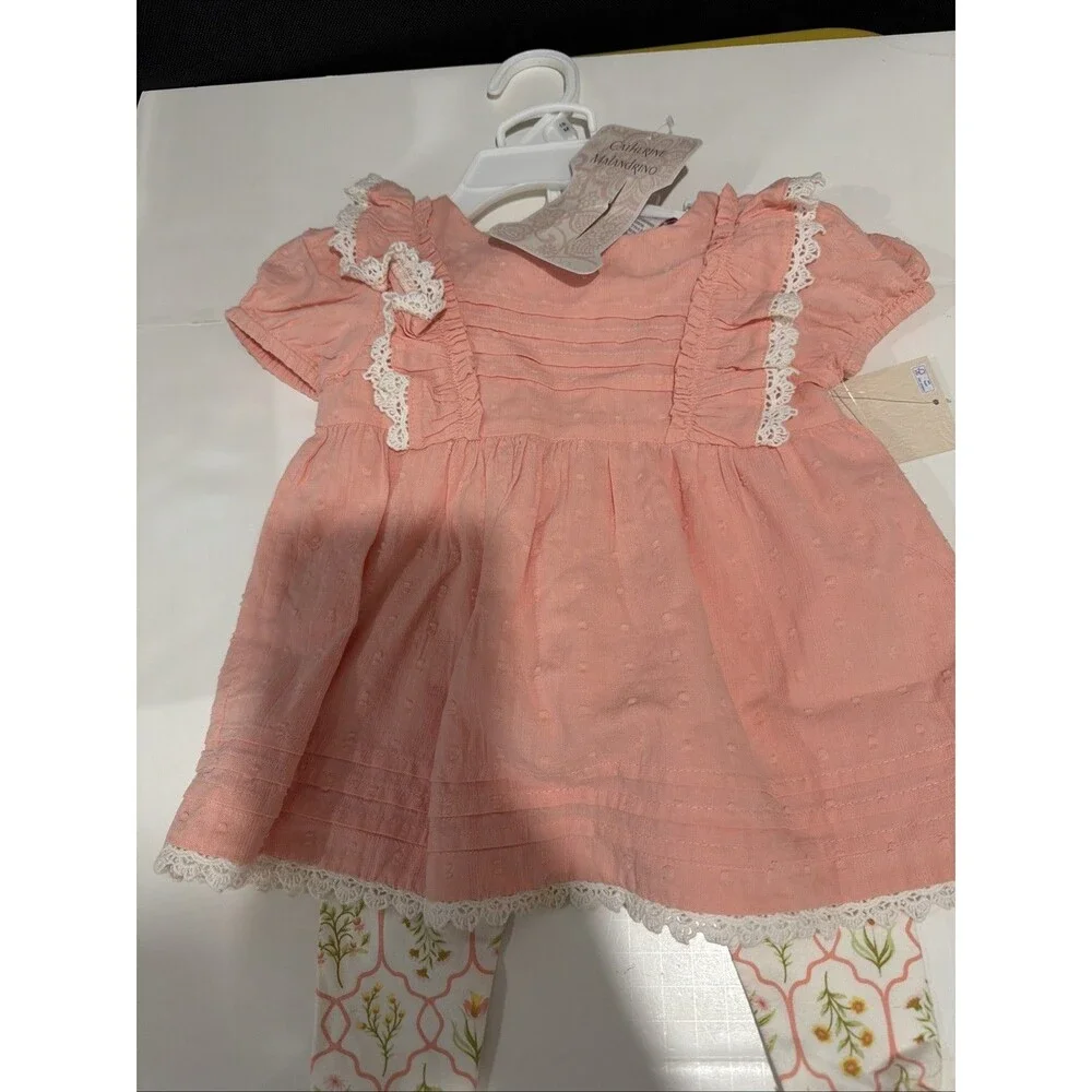 Catherine Malandrino Baby Girl Size 18mo 2pc Outfit Set Tunic Top & Leggings
